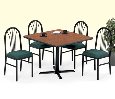Four Round-Back Chairs and 42 Square Table