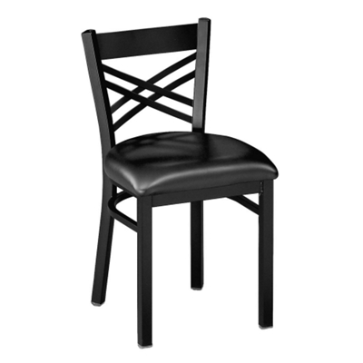 Cross-Back Chair with Black Frame