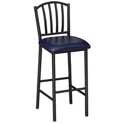 Slot-Back Stool with Black Frame