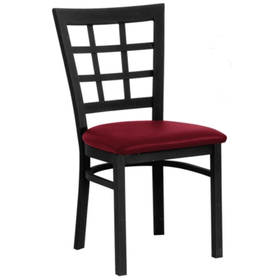 Grid-Back Chair with Black Frame