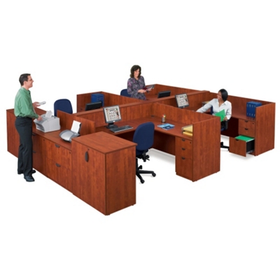 Four-Person Workstation with Storage, 86163