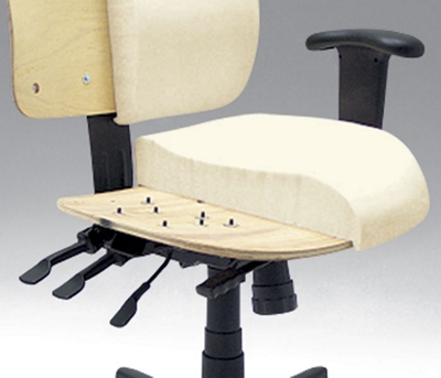 Molded foam cushions set on plywood frame