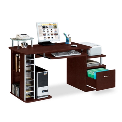 Computer Workstation with File Cabinet, 15962
