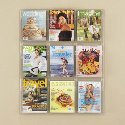 Front View of 9 Pocket Magazine Rack.