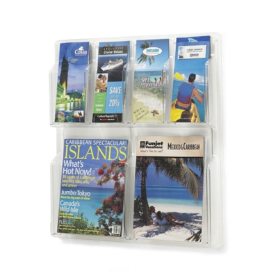 Clear Plastic Six Pocket Magazine and Pamphlet Rack, 33129