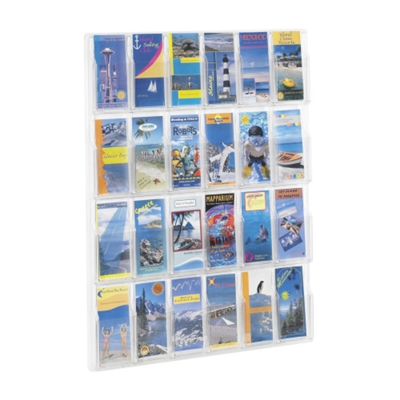 Clear Plastic 24 Pocket Pamphlet Rack, 33132