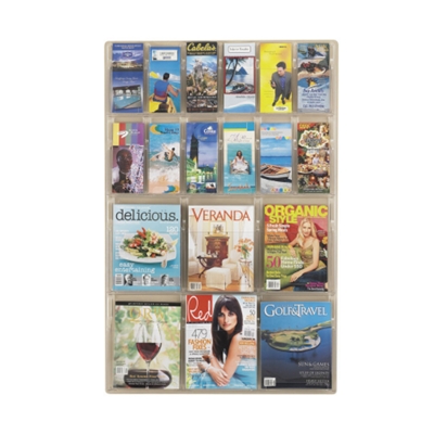 Clear Plastic 18 Pocket Magazine and Pamphlet Rack, 33133