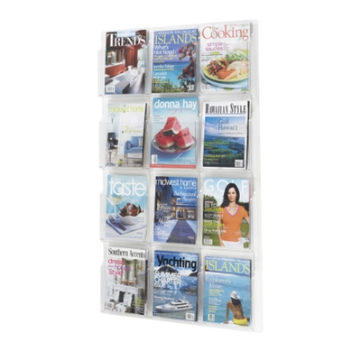 Clear Plastic Twelve Pocket Magazine Rack, 33134