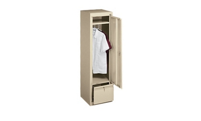 Storage Cabinet with Clothing Rod and File Drawer