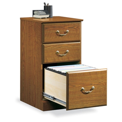 Carolina Oak Three Drawer Storage and File Cabinet, 13066