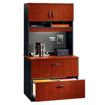 Two Drawer Lateral File with Hutch, 30475