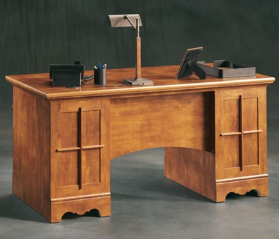 Front view of desk