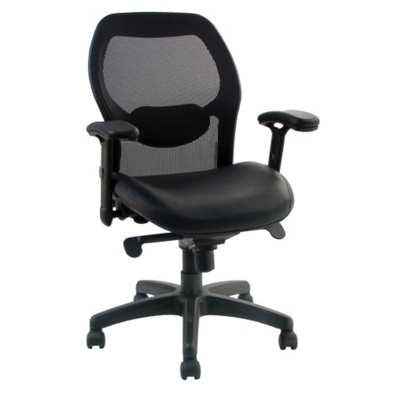 Mesh Back Chair with Leatherette Seat, CD02483