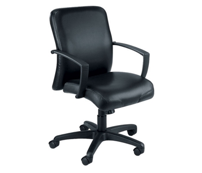 Leather Mid Back Chair on Wheels