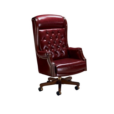 Traditional High Back Leather Judge's Chair, 55384