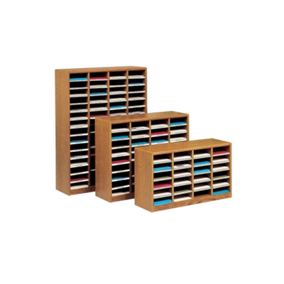 Woodgrain Laminate 60-Compartment Literature Organizer