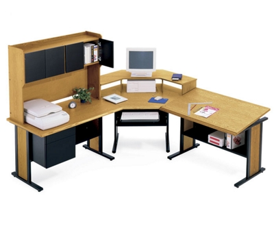 Corner Workstation with Hutch