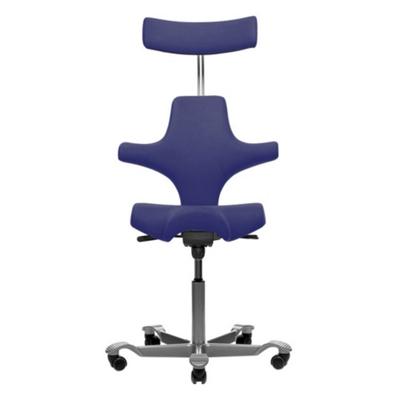 Blue Saddle Style Task Chair with Headrest, 56846