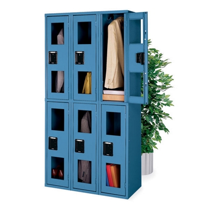 Double Tier Locker with C-Thru Door 3 Wide