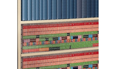 Bookcases hold end-tab files as well as books.