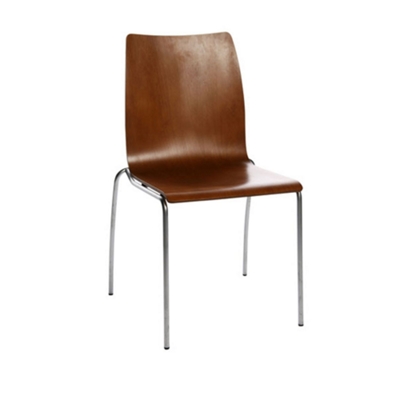 Walnut Wood Shell Stack Chair, 51271