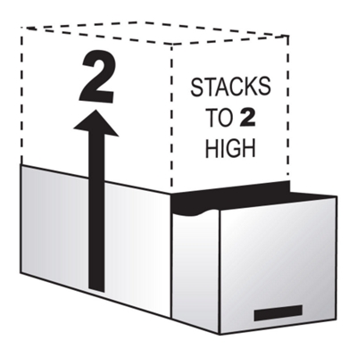 Stacks up to 2 high