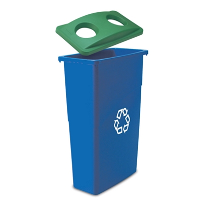 23-Gallon Slim Jim Recycling Receptacle with Can Lid, 91042