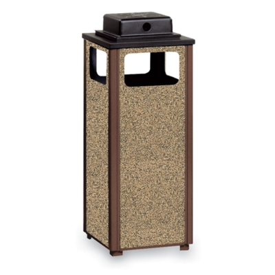 Outdoor 12-Gallon Waste and Cigarette Receptacle