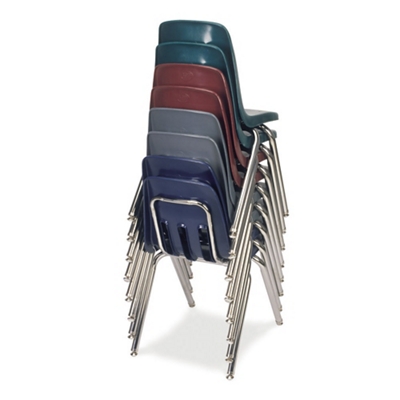 Chairs stack up to 12 high for convenient storage