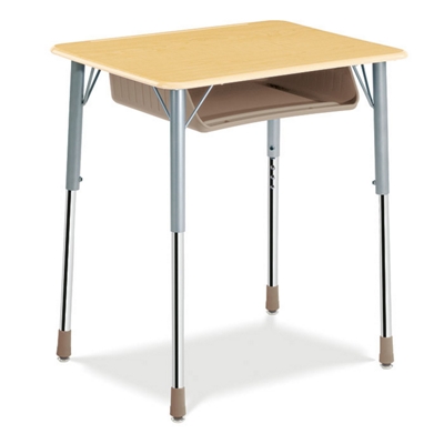 Adjustable-Height Rectangle Desk with Book Box, CD05831