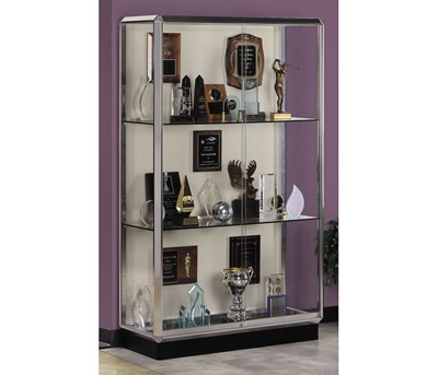 48" Wide Unlighted Chrome Floor Case