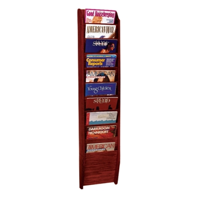 Wood Ten Pocket Magazine Rack