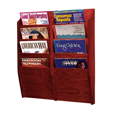 Wood Eight Pocket Magazine Rack