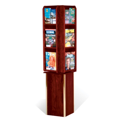 Literature Carousel with 12 Magazine Pockets, 33144