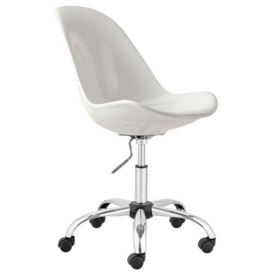 White Plastic Computer Chair, 56694