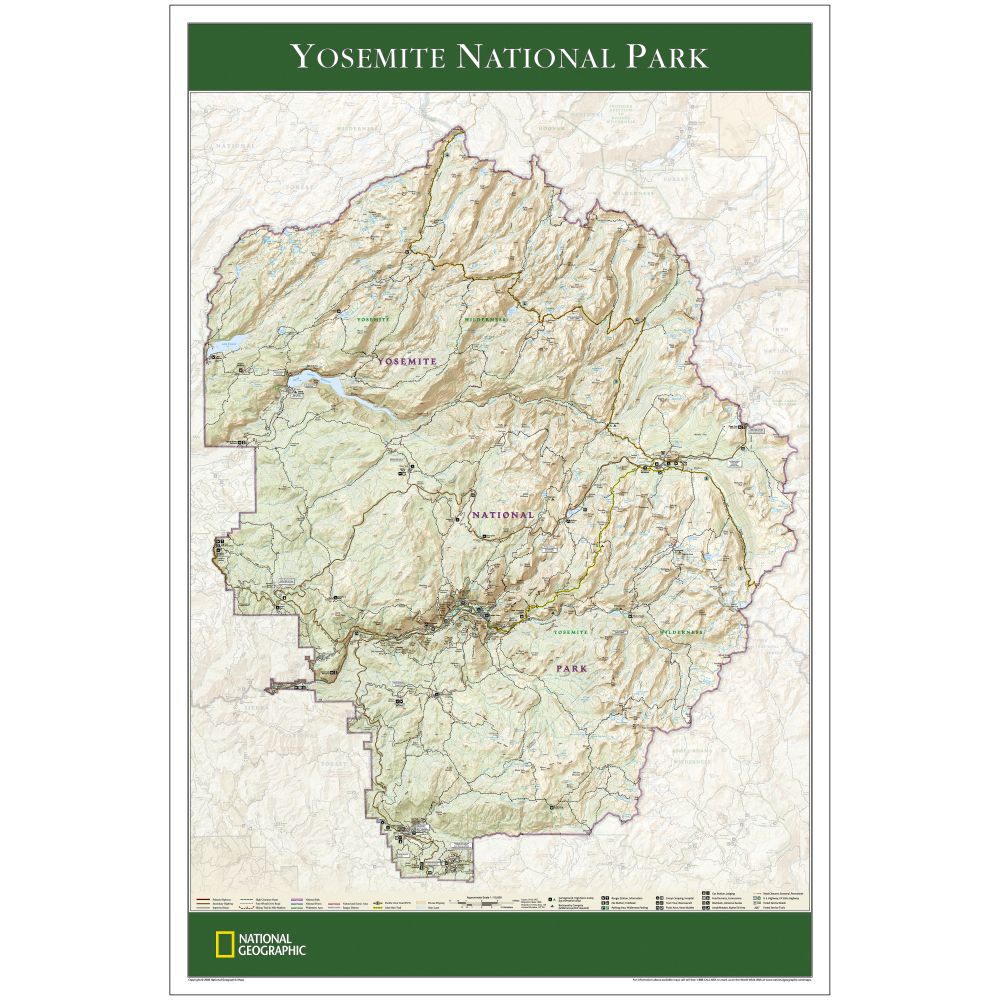 Yosemite National Park Map Poster