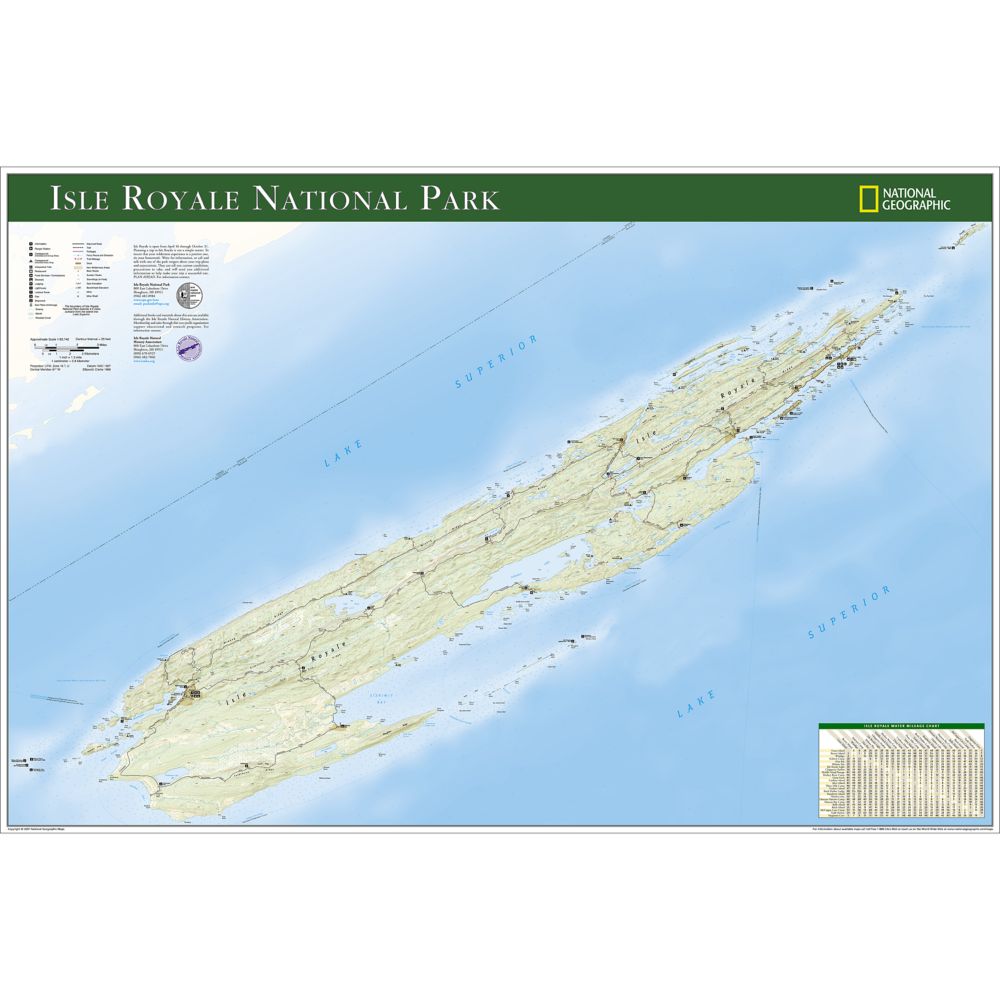 Isle Royale National Park Map Poster