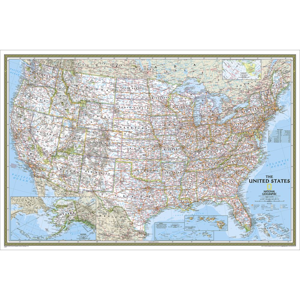U.S. Political Map (Classic), Poster Size