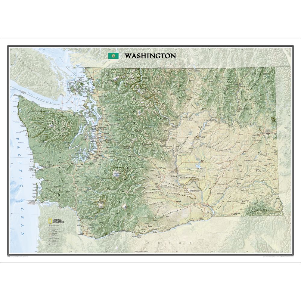 Washington State Wall Map