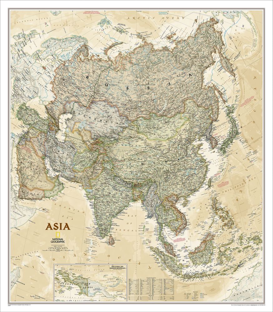 Asia Political Map (Earth-toned)