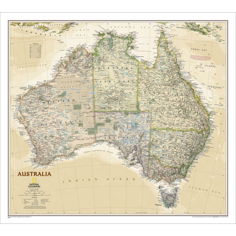 Australia Political Map (Earth-toned)