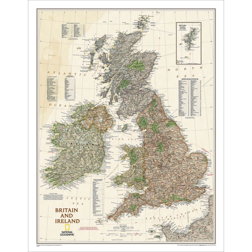 Britain and Ireland Political Map (Earth-toned)
