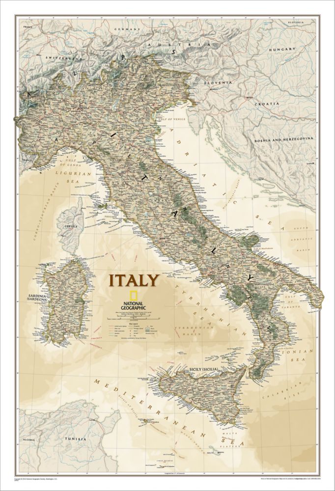 Italy Political Map (Earth-toned)