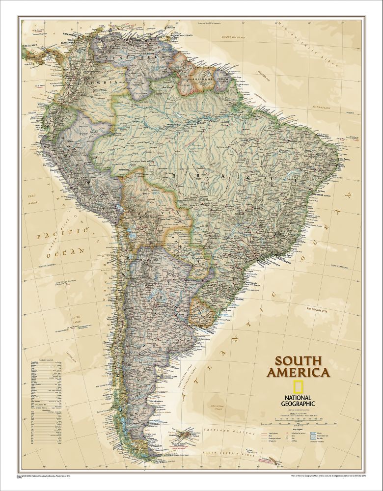 South America Political Map (Earth-toned)