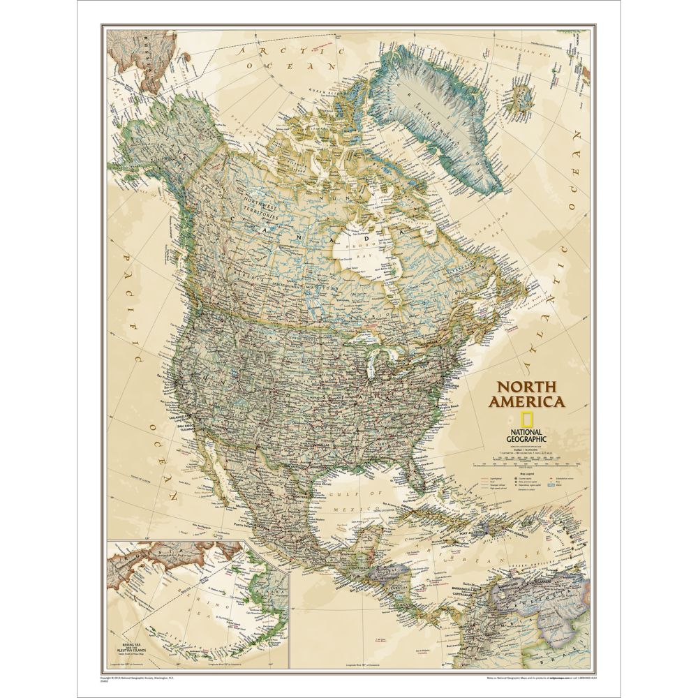 North America Political Map (Earth-toned)