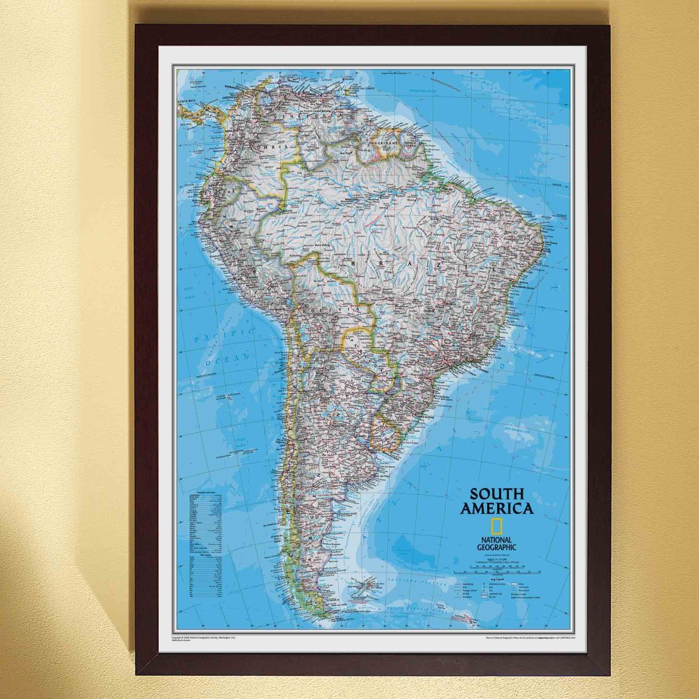 South America Political Map (Classic), Framed