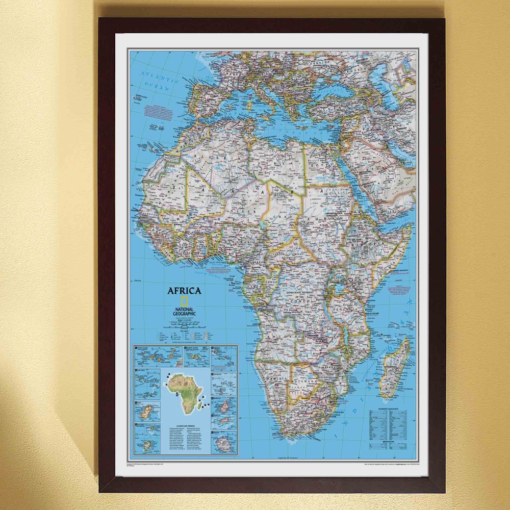 Africa Political Map (Classic), Framed