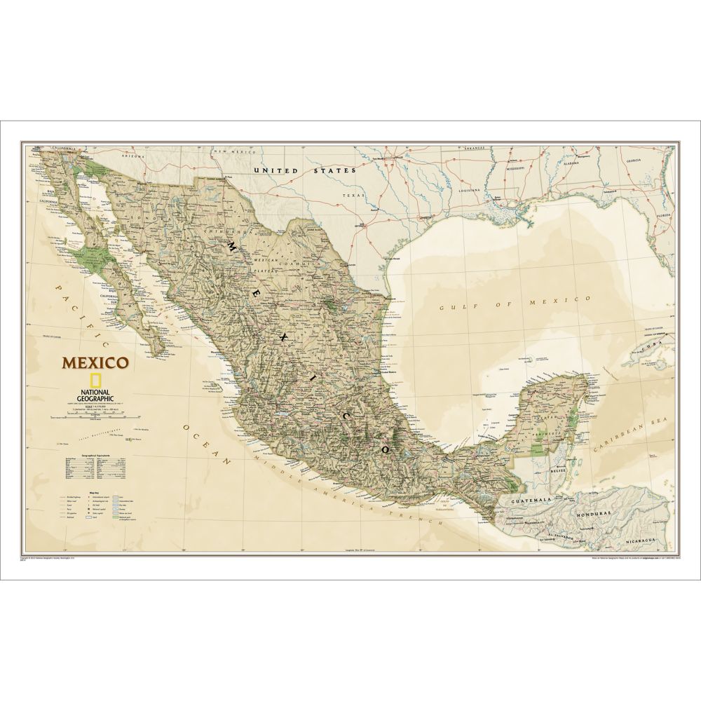 Mexico Political Map (Earth-toned)