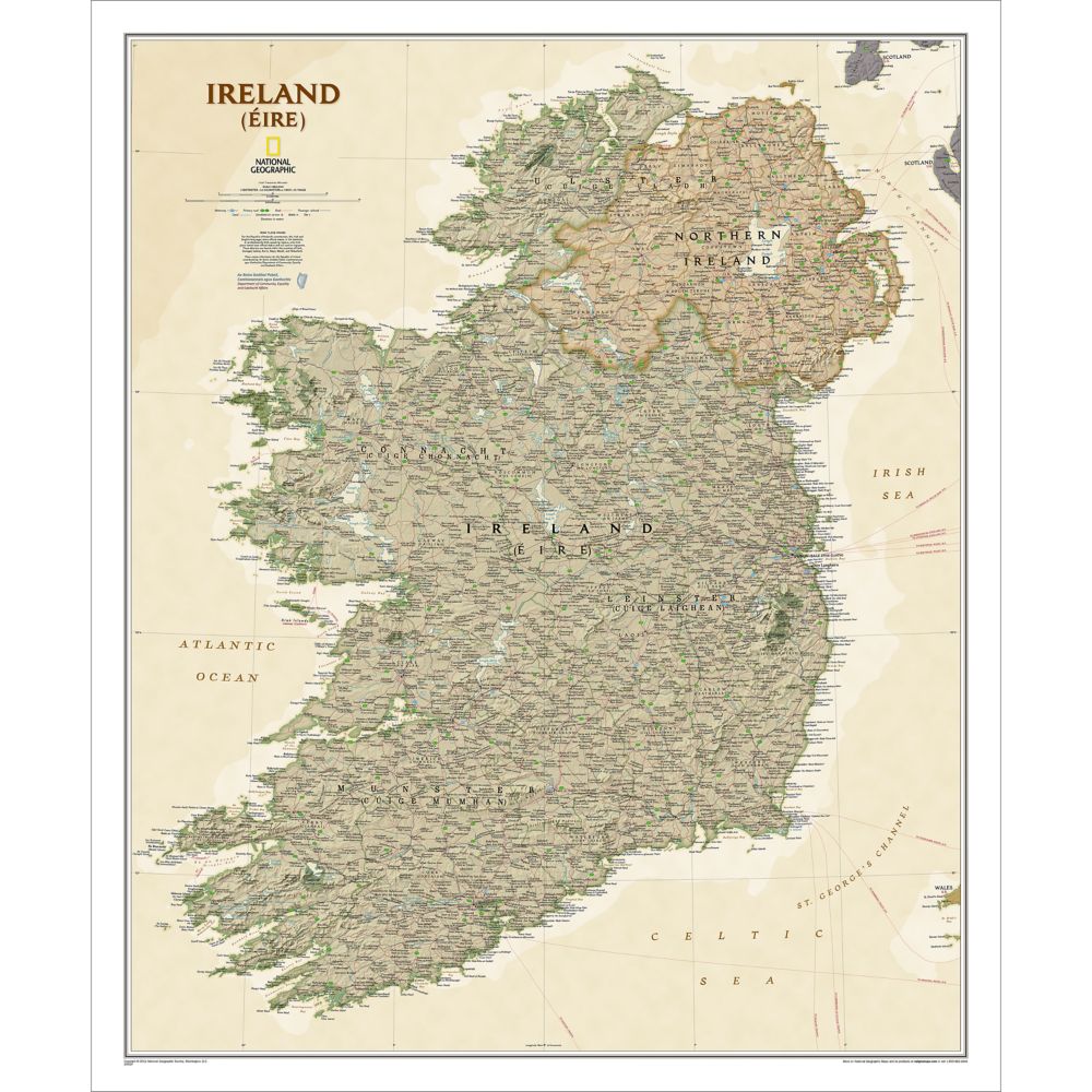Ireland Political Map (Earth-toned)