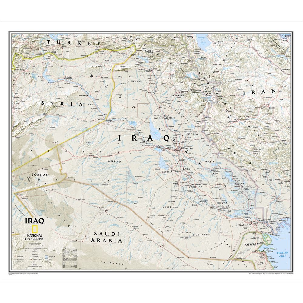 Iraq Political Map, Laminated